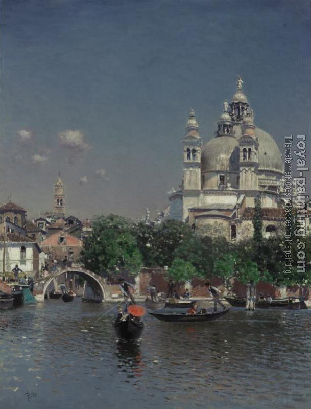 Martin Rico Y Ortega : Venetian Lagoon Near the Church of Santa Maria della Salute